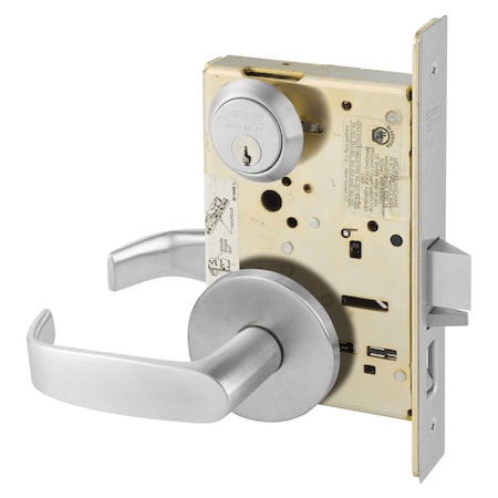 Sargent Grade 1 Office or Entry Mortise Lock, L - Lever, O - Rose, Field Reversible, Conventional Cylinder, 8255 OL 26D