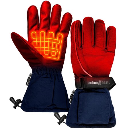 Actionheat AA Battery Heated Snow Gloves, Women's, Navy, One Size 810058850140