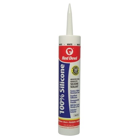 Red Devil 0 Silicone Sealant, White, 60 to 400 deg F, 101 floz Cartridge 816