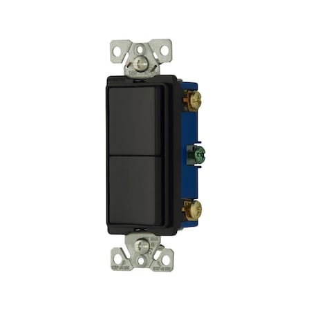 Eaton Wiring Devices Combination Switch, 15 A, 120/277 V, Polycarbonate/PVC/Steel Housing Material, Black 7728BK-BOX