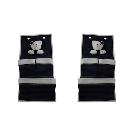 Homeroots Set of Two Black And White Fabric Wall Hanger, 2PK 402234