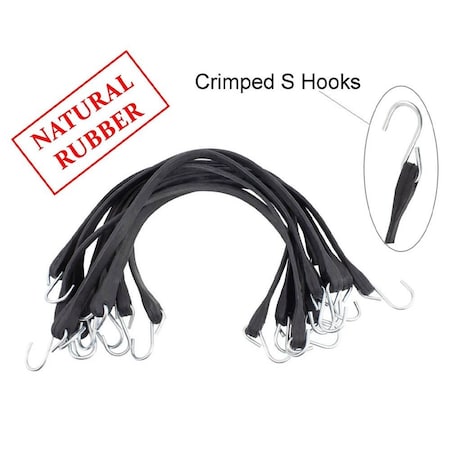Mytee Products Mytee Products 41in Natural Rubber Tarp Bungee Straps Crimped Hooks - 50 Pack RS-41C-N