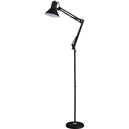 Bostitch Swing Arm Metal Floor Lamp, Black VLF100F