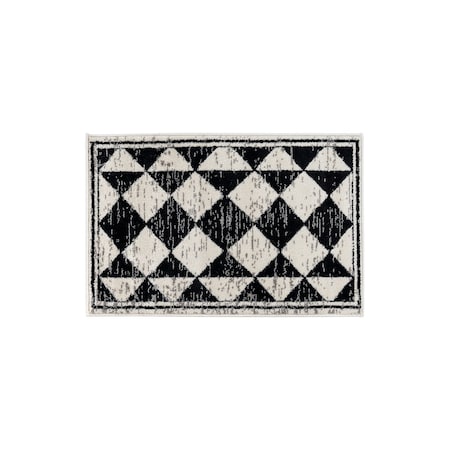 World Rug Gallery Geometric Bohemian Area Rug 2 ft x 3 ft Black WR99BLACK2X3