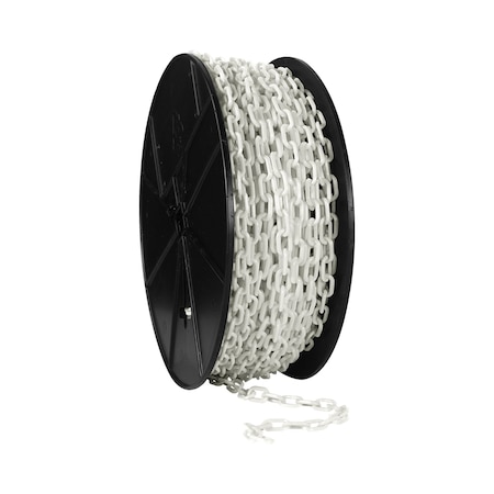 Mr. Chain 3/4" x 200' White Plastic Safety Chain - Reel 00101