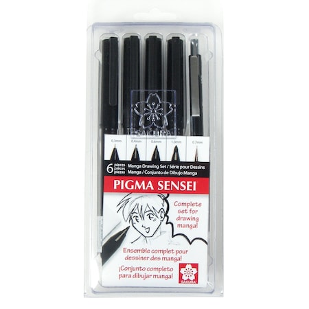 Sakura Pigma Sensei Manga Drawing Kit, 6-Piece Set 50200