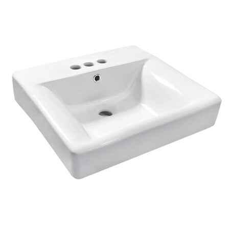 Kingston Brass 20" Ceramic Console Sink, 4-Inch, 3-Hole, White EV2019W34