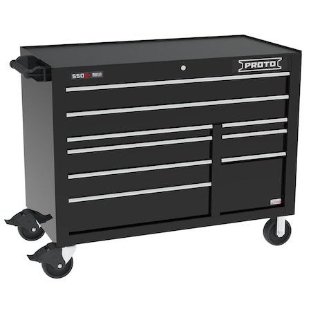 Proto 550 Series Tool Cabinet, 9 Drawer, Black, 50 in W x 25-1/4 in D x 41 in H J555041B-9BKPD
