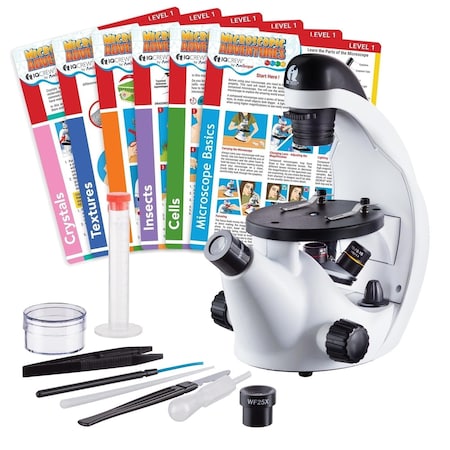 Amscope IQCrew by IN50 Science Discovery Inverted Compound Microscope 40X-500X w/Experiment Cards for Stude IN50C-EXCL1