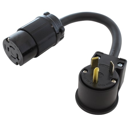 Ac Works Adapter, NEMA TT-30, 18 in, Black TT30L1420-018