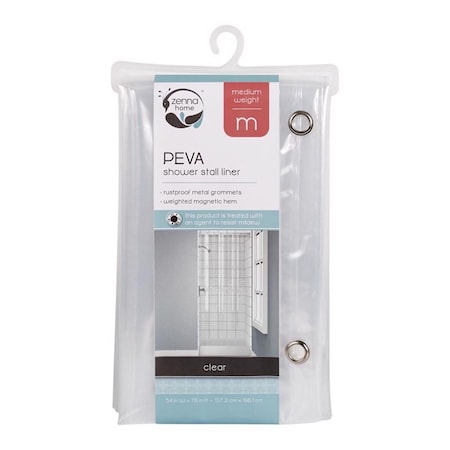 Zenna Home Zenna Home 78 in. H X 54 in. W Clear Solid Stall Liner PEVA LPSMKKL