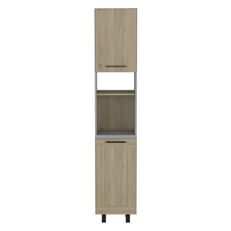 Homeroots 82in Gray And Oak Wood Pantry Or Storage Closet 492008