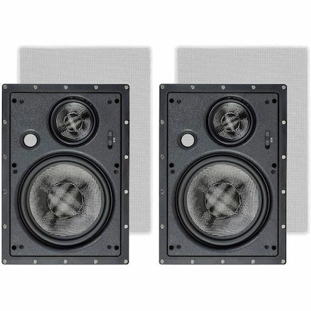 Monoprice Alpha In-Wall Speakers 8in Carbon Fiber 3-Way (pair) 34200