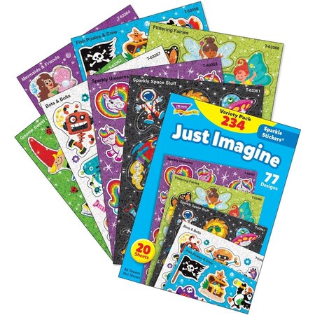 Trend Enterprises Just Imagine Sparkle Stickers® Variety Pack, PK468 T63911