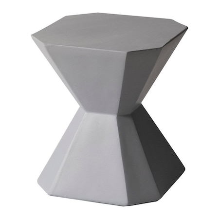 Leisuremod Azure 17 in Modern Round Fiberstone Side Table, Weather-Resistant, Fully Assembled AST17GR