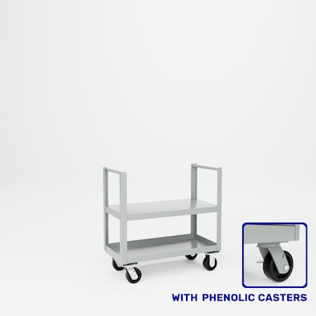 Pucel Double End Push Handle Truck, 18 in. W x 36 in. L x 36 in H, Light Blue 18-TRE-36P