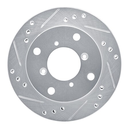 Dynamic Friction Co DFC Brake Rotor - Drilled and Slotted - Silver 631-50002L