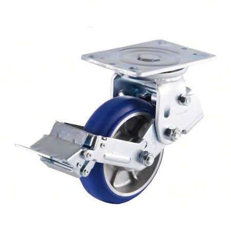 Foot Master Plate Caster, Swivel, Polyurethane, 253mm H GDSP-200BSF-MUD