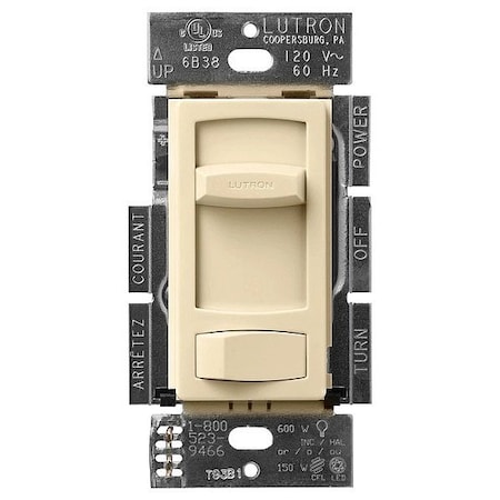Lutron Lighting Dimmer, Slide, 1-Pole/3-Way CTCL-153P-IV