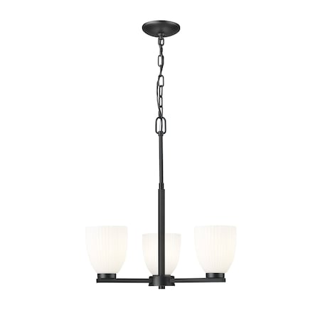 Z-Lite Naya 3-Light Chandelier, 19.25 in W, Matte Black 7518-3MB
