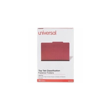 Universal Classification Folder, Legal, 6S, Red, 10PK UNV10313