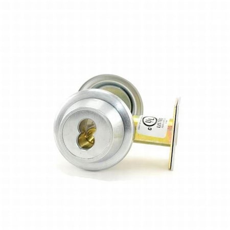 Stanley Security 2.75 in. 8T Series Backset 7 Pin Single Cylinder Deadbolt Standard Strike Less Core, Satin Chrome 8T37KSTK626