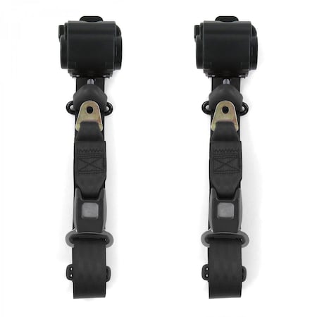 Geared2Golf Chevy Truck 1973-1987 Standard 3 Point Black Retractable Bucket Seat Belt Kit - 2 Belts GE2407927