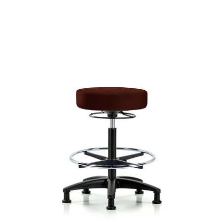 Blue Ridge Ergonomics Bench Stool, Hi, Vinyl, CF, Glides, Burg BR-VHBSO-RG-CF-RG-8569