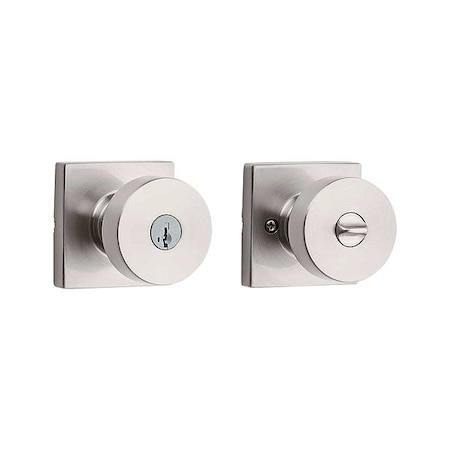 Kwikset Door Knob Lockset, 1 3/8-1 3/4" Thick 740PSK-SQT-15-SMT-6AL-RCS
