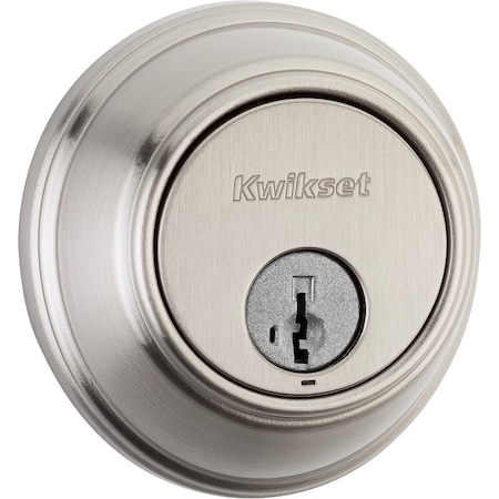 Kwikset 817 15 SMT RCAL RCS UL Deadbolt, 2 Grade, Keyed Key, Zinc, Satin Nickel 81715SMTRCALULRCS