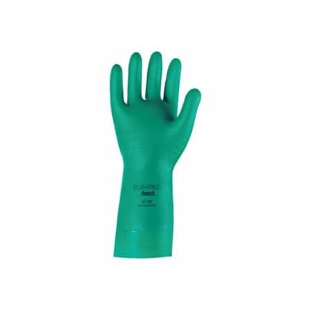 Alphatec Solvex 37-155 Nitrile Gloves, Gauntlet Cuff, Unlined, Size 10, Green, 15 mil, 12PK 012-37-155-10