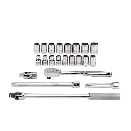 Williams Socket and Tool Set, 1/2" D, 12Pt, 22pcs., JHWMSS-22F JHWMSS-22F