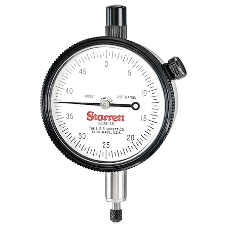 Ls Starrett DIAL INDICATOR- 0 -.125in- .0005in GRAD 25-231J