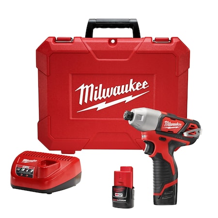 Milwaukee Tool M12 1/4 in  Hex Impact Driver Kit 2462-22