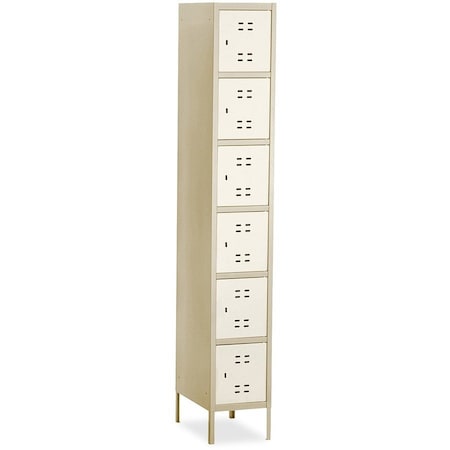 Safco Six Tier Box Locker, 12 in W, 18 in D, 78 in H, Tan 5524TN