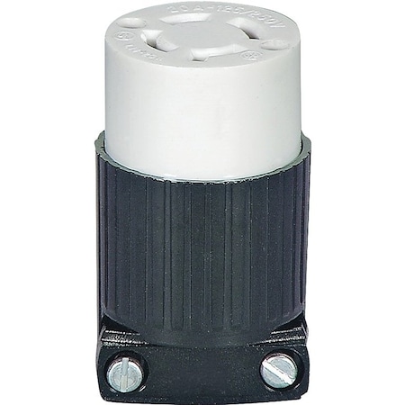 Eaton Wiring Devices Locking Connector, L14-20R, 20 A, 125/250V AC, 3 Pole, Spring Clamp Terminals, Black, White L1420C