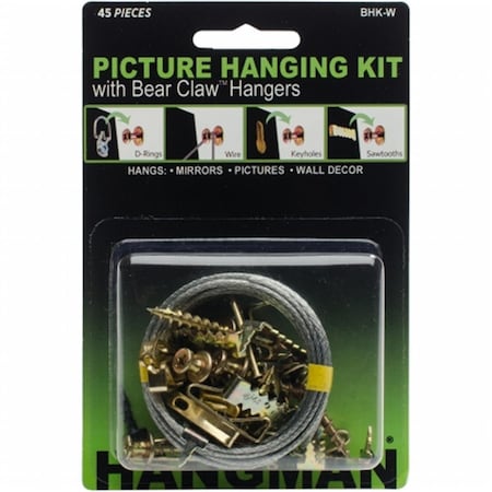 Nmg BHK-W Picture Hanging Kit With Bearclaw Hangers 5911441