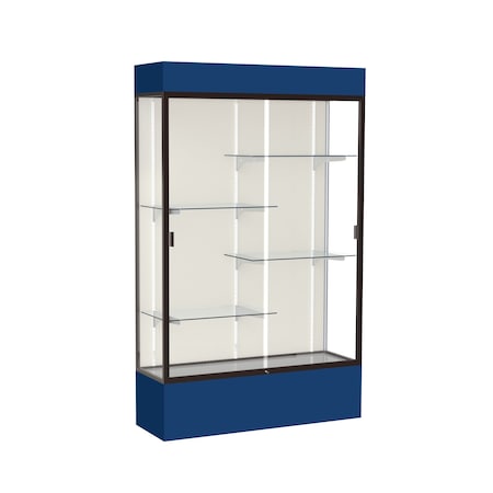 Ghent Lighted Floor Display Case 48x80x16, Plaque 3174PB-BZ-NY