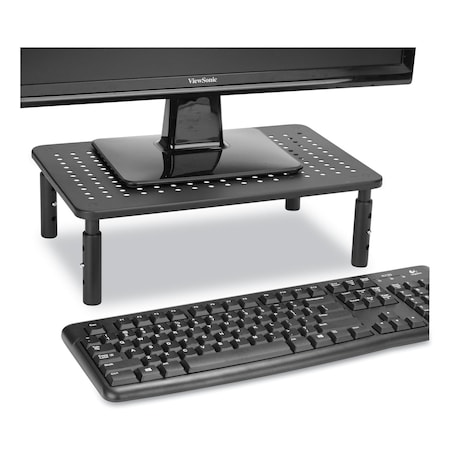 Mind Reader Adjustable Rectangular Monitor Stand, 14in x 9in x 3.25in to 5.25in, Black, Supports 44 lbs 4LEGMET-BLK
