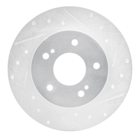 Dynamic Friction Co DFC Brake Rotor - Drilled and Slotted - Silver 631-67043R