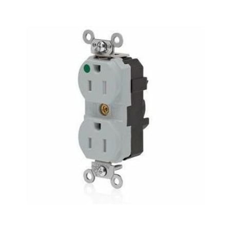 Leviton Straight Blade Receptacle, 5-15R, 15 A, 125V AC, Self-Grounded MT820-ILG