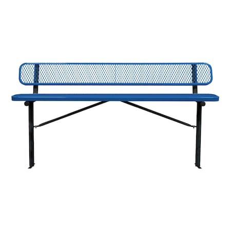 Leisure Craft Bench/Back, Ingroud Mount, 8ft., Blue B8WBIG-BLUE
