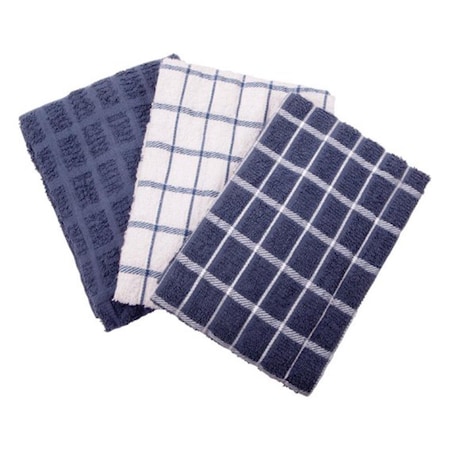 Ritz 82424 Terry Cotton Kitchen Towel Blue, 3PK 6283964