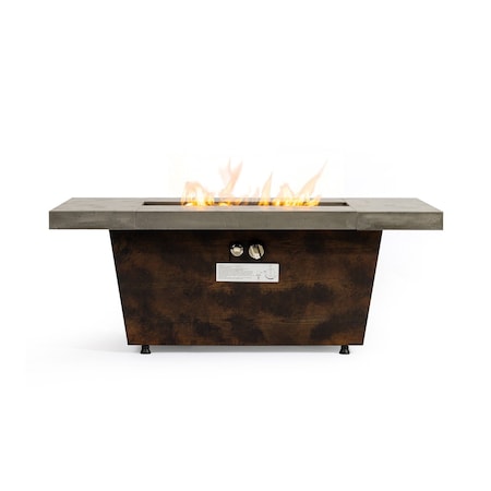 Homeroots 50000 BTU 42in Brown And Gray Iron And Faux Cement Propane Fire Pit Table 714423