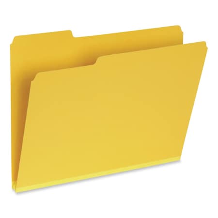 Pendaflex Recycled Colored File Folders, 1/3-Cut Tabs: Assorted, Letter Size, 1" Expansion, Yellow, 25PK 1007022