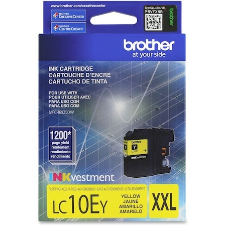 Brother Super High Yield XL Yellow Ink Cartridge LC10EY