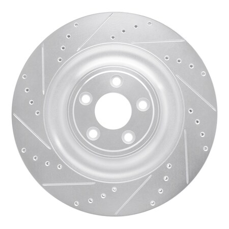 Dynamic Friction Co DFC Brake Rotor - Drilled and Slotted - Silver 631-20027L