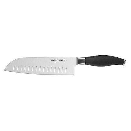 Dexter Russell Santoku Knife, 7 in Blade, Black Handle 30402