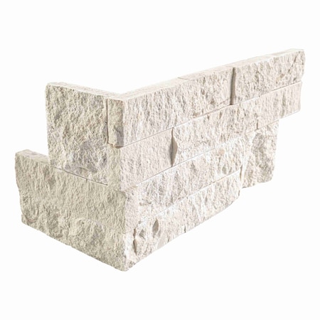 Ackland Montara Ivoria 6 in. x 18 in. Splitface Limestone Stacked Stone Ledger Corner Wall Tile, 4PK AKPLPLMOIV6X18FCR-CA