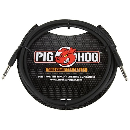 Pig Hog 6-Feet 1/4-in TRS - 1/4-in TRS Cable PTRS06